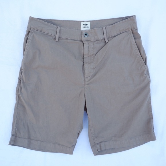 Flint And Tinder Other - Flint and Tinder Mens Shorts 33 Khaki Beige Chino Performance Casual Huckberry